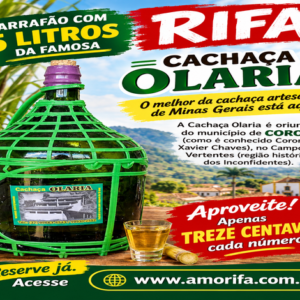 Garrafão com 5 litros da famosa Cachaça Olaria